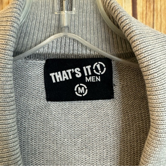 That’s it Men’s Double-breasted Gray Knit Cardigan Sweater Size Medium - Picture 8 of 8